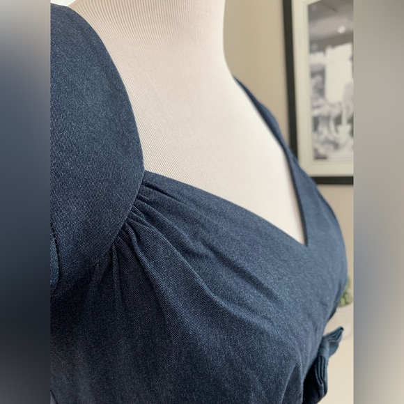 Like new! Stop Staring Denim Dress - Pin Up Style Sheath MIDI Dress - Picture 10 of 14